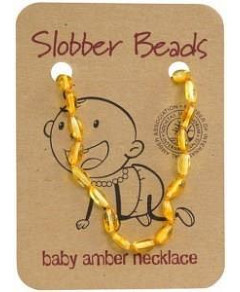 Slobber Beads Baby Lemon Oval Necklace