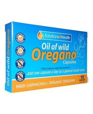 SOLUTIONS FOR HEALTH Organic Oil of Wild Oregano Capsules 12vc