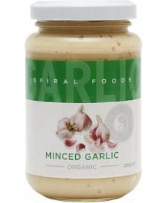 Spiral Organic Minced Garlic G/F Glass 220g