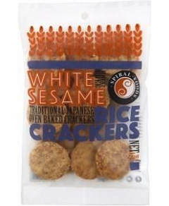 Spiral White Sesame Rice Crackers G/F 65g