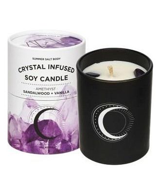 Summer Salt Body Crystal Infused Soy Candle Amethyst Sandalwood Vanilla