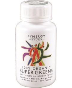 SYNERGY NATURAL Organic Super Greens (Spirulina, Chlorella, Barley Grass & Wheat Grass) 100t
