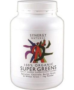 SYNERGY NATURAL Organic Super Greens (Spirulina, Chlorella, Barley Grass & Wheat Grass) Powder 1kg