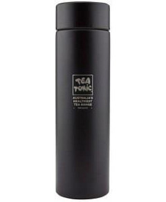 TEA TONIC Thermal Drink Bottle (Double Wall Stainless Steel + Infuser Basket) Black 450ml