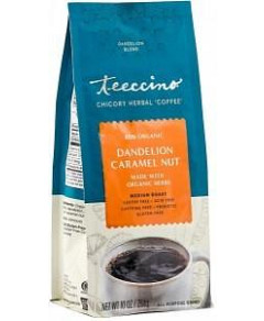 Teeccino Chicory Herbal Coffee Org All Purpose Grind Dandelion Caramel Nut Med Roast G/F No Caf 284g