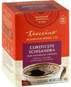 Teeccino Cordyceps Schisandra Mushroom Adaptogen 10Teabags Box 60g