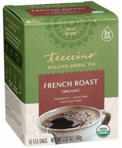 Teeccino Roasted Herbal Tea Organic French Roast Dark Roast No Caf 10Teabags 60g