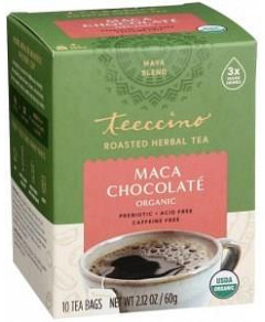 Teeccino Roasted Herbal Tea Organic Maca Chocolate Dark Roast No Caf 10Teabags 60g