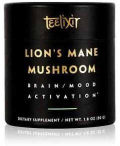 Teelixir Organic Lions Mane Mushroom Powder Brain/Mood Activation G/F 50g