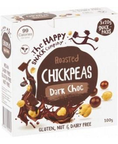 The Happy Snack Company Chickpeas Dark Chocolate (5x20g) Snack Packs G/F 100g