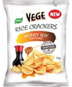 Vege Rice Crackers Honey Soy G/F 5x75g
