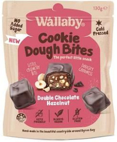 Wallaby Cookie Dough Bites Double Choc Hazelnut G/F 130g