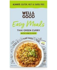 Well And Good G/F Easy Meals Thai Green Curry w/Low GI Rice 120g