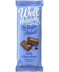 Well Naturally S/F Creamy Milk Chocolate Block 12x90g