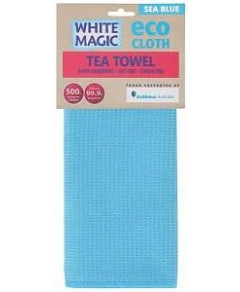 White Magic Eco Cloth Tea Towel Single Sea Blue