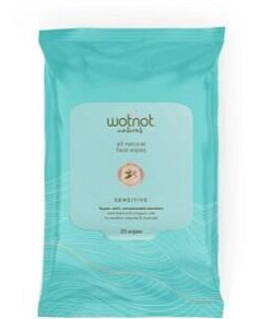 WOTNOT NATURALS All Natural Face Wipes Sensitive x 25 Pack