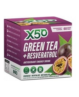 X50 Green Tea + Resveratol Passionfruit 60 Sachets