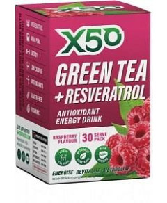 X50 Green Tea + Resveratol Raspberry 30 Sachets