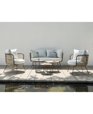 Bamboo Wicker Outdoor Lounge Set