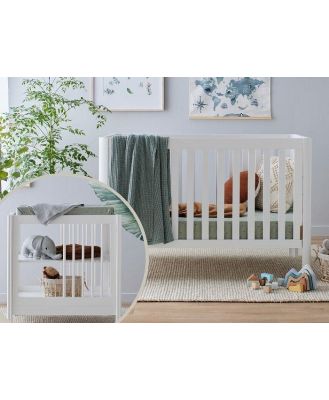 Aster 2PCE Hardwood Convertible Cot & Changing Table Set