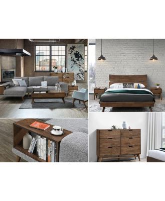 Cruz 9PCE Hardwood Living & Bedroom Furniture Package