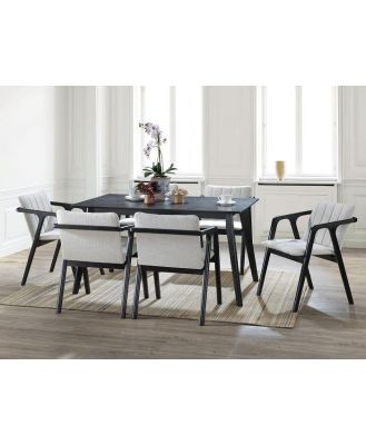 Elm Black Hardwood Dining Set