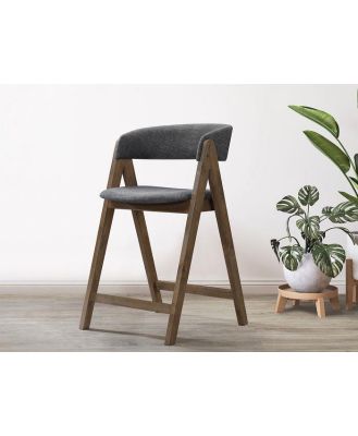 Modern Counter Bar Stool with Charcoal Fabric