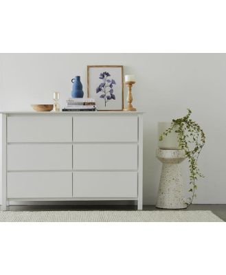 Myer Hardwood White Low Chest of Drawers
