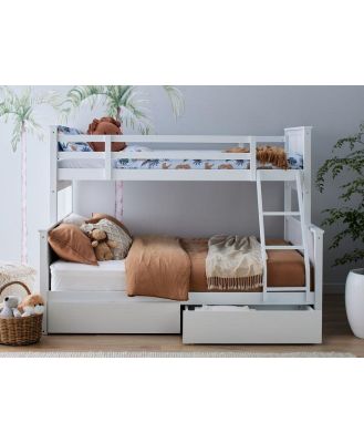 Myer White Triple Bunk Bed with Storage