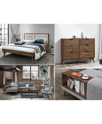Paris 9PCE Hardwood Living & Bedroom Furniture Package