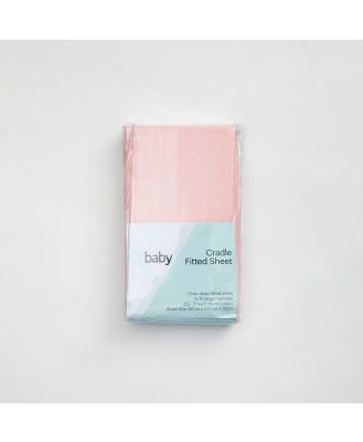4Baby Cradle Fitted Sheet Pale Pink 2 Pack