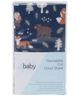 4Baby Flannel Cot Fitted Sheet Fox & Friends
