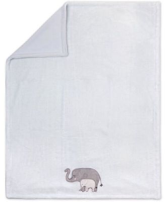 4Baby Fleece Blanket Blue Elephant Applique