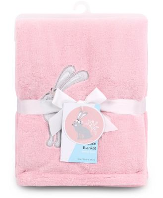 4Baby Fleece Blanket Pink Bunny Applique