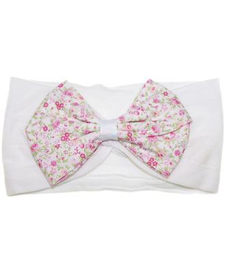 4Baby Floral Bow Headband White/Pink/Green