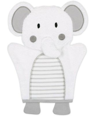 4Baby Hooded Towel & Wash Mitt Grey Elephant