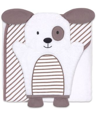 4Baby Hooded Towel/Wash Mitt Puppy