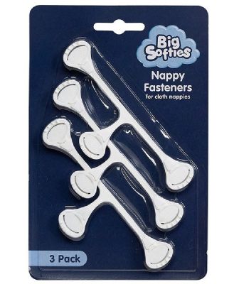 Big Softies Nappy Fasteners 3 Pack Assorted Colours