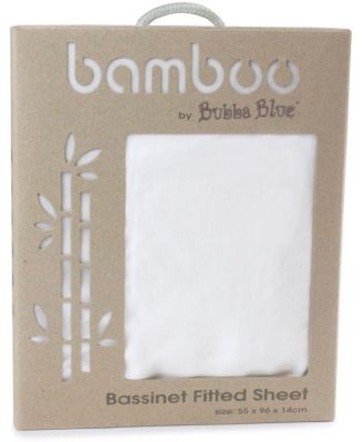 Bubba Blue Bamboo Bassinet Fitted Sheet White
