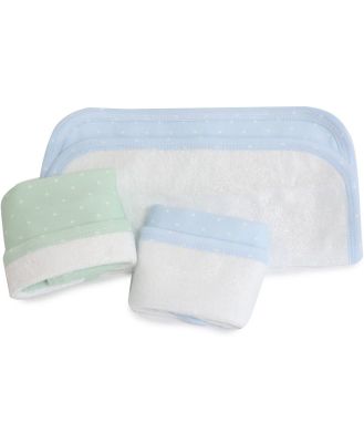 Bubba Blue Confetti Wash Cloths Blue/Sage Size 3 Pack