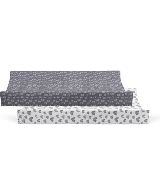 Bubba Blue Nordic Change Pad Cover Charcoal/White Size 2 Pack