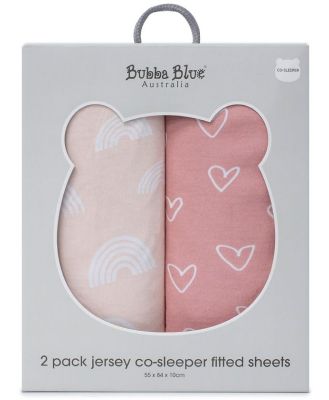 Bubba Blue Nordic Co-Sleeper Fitted Sheet 2 Pack Pink/Rose