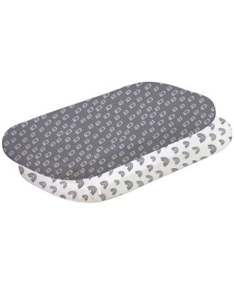 Bubba Blue Nordic Co-Sleeper Fitted Sheet Charcoal/White Size 2 Pack