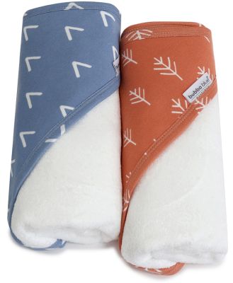 Bubba Blue Nordic Hooded Towel Denim/Clay Size 2 Pack