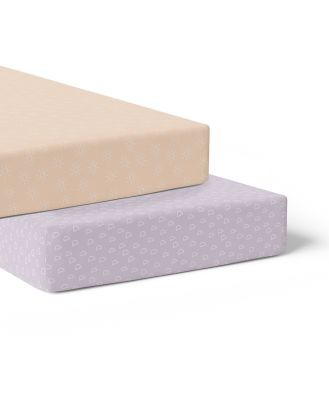 Bubba Nordic 2 Pack Jersey Cot Fitted Sheet Peach/Lilac