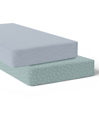 Bubba Nordic Cot Fitted Sheet Sky/Mint 2 Pack