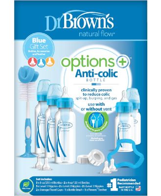 Dr Browns Options+ Bottle Narrow Neck Gift Set Blue