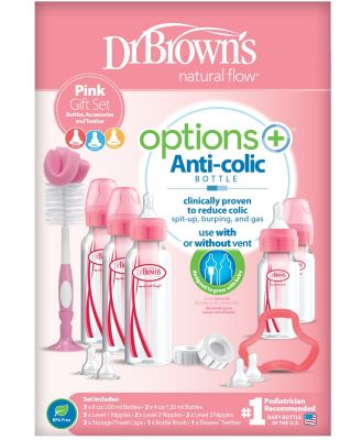 Dr Browns Options+ Bottle Narrow Neck Gift Set Pink