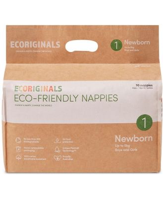 Ecoriginals Newborn+ Nappies - Size 1 - 30 Pack