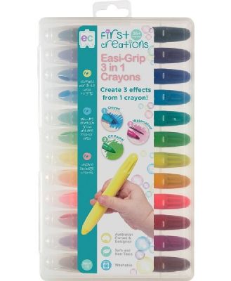First Creations Easi-Grip 3 In 1 Crayons Set Of 12